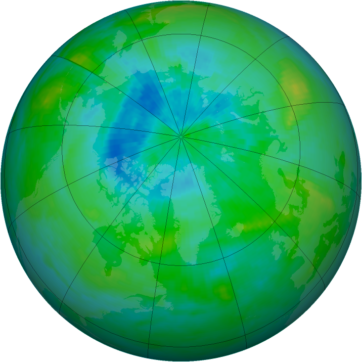 Arctic ozone map for 11 September 1984